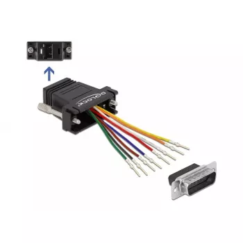 Montage-Kit D-Sub 15 Pin Stecker auf RJ45 Buchse DeLOCK 66647