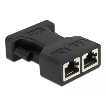 Adapter DeLOCK D-Sub 15-polig Buchse auf 2 x RJ45 Buchse AUI 66806
