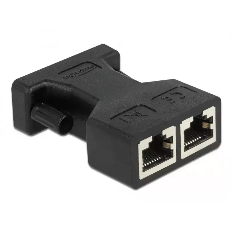 Adapter DeLOCK D-Sub 15-polig Buchse auf 2 x RJ45 Buchse AUI 66806