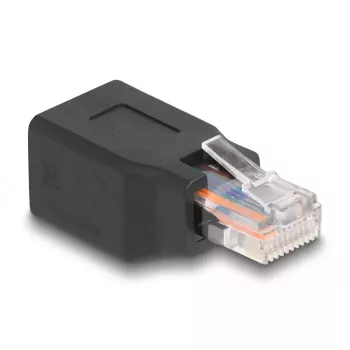 DeLOCK 66991 Drahtverbinder RJ45/RJ48/RJ50 Schwarz Stecker/Buchse