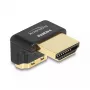 DeLOCK HDMI-Adapter Stecker auf Buchse 90° nach unten abgewinkelt 8K 60 Hz Metall