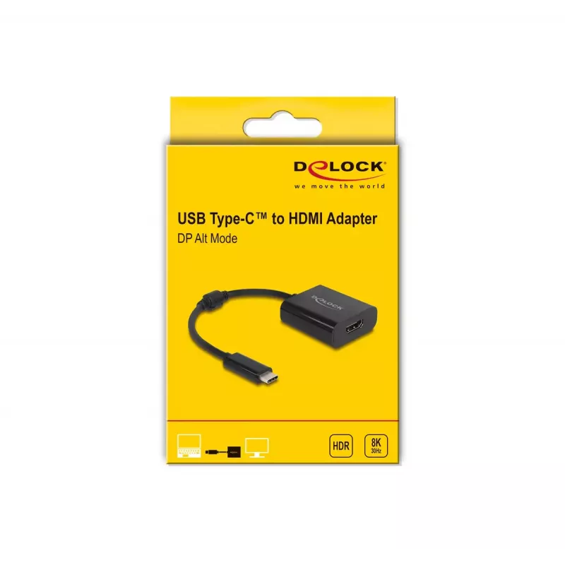 DeLOCK USB-C-Adapter auf HDMI 8K HDR schwarz 0,15 m