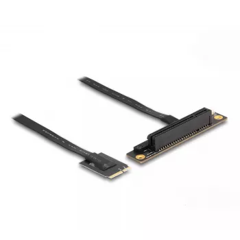 DeLOCK M.2 Key A+E auf PCIe x8 NVMe Adapter gewinkelt mit 20 cm Kabel