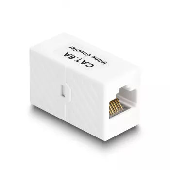 Netzwerk-Adapter DeLOCK RJ45-Buchse auf RJ45-Buchse Cat.6A UTP 1 m Weiß