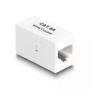 Netzwerk-Adapter DeLOCK RJ45-Buchse auf RJ45-Buchse Cat.6A UTP 1 m Weiß