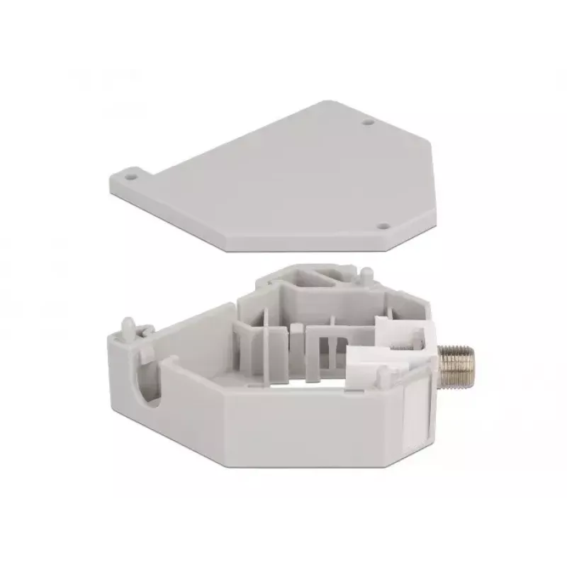 Keystone-Modul DELOCK 87160 — F-Stecker auf F-Stecker, grau, 60,1×59,4×21,6 mm
