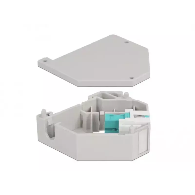 Keystone-Modul DELOCK 87173 — SC auf SC Duplex, Aqua/Grau/Weiß, 60,1×59,4×21,6 mm