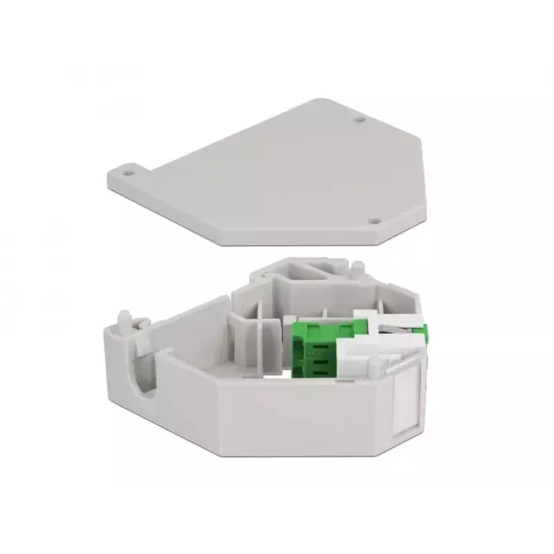 Keystone-Modul DELOCK 87192 — LC auf LC Duplex, Farben Grün/Grau/Weiß, 60,1×59,4×21,6 mm