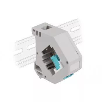 Keystone-Modul DELOCK 87194 mit LC-auf-LC-Kupplungen, Aqua/Grau/Weiß, 60,1×59,4×21,6 mm