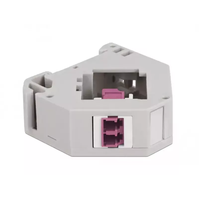 Keystone-Modul DELOCK 87195 mit LC-zu-LC-Anschlüssen, grau/violett/weiß, 60,1×59,4×21,6 mm