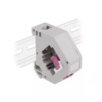 Keystone-Modul DELOCK 87195 mit LC-zu-LC-Anschlüssen, grau/violett/weiß, 60,1×59,4×21,6 mm