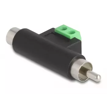 DeLOCK RCA-Stecker und RCA-Buchse auf Klemmleistenadapter 66056