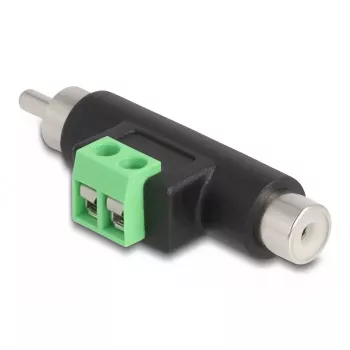 DeLOCK RCA-Stecker und RCA-Buchse auf Klemmleistenadapter 66056