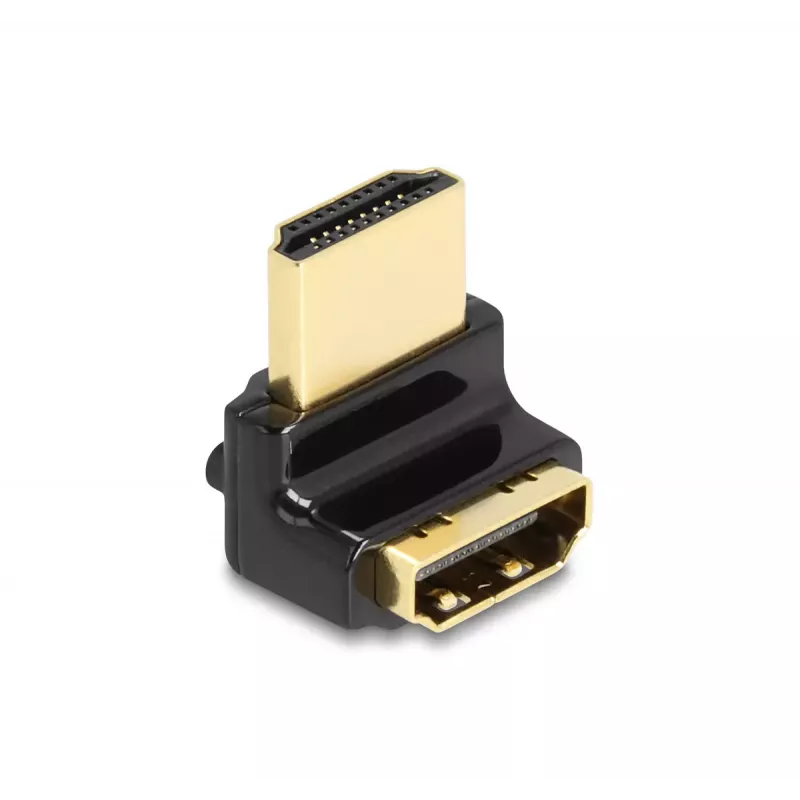 DeLOCK HDMI Adapter Stecker auf Buchse 90° nach oben abgewinkelt 8K 60 Hz Metall