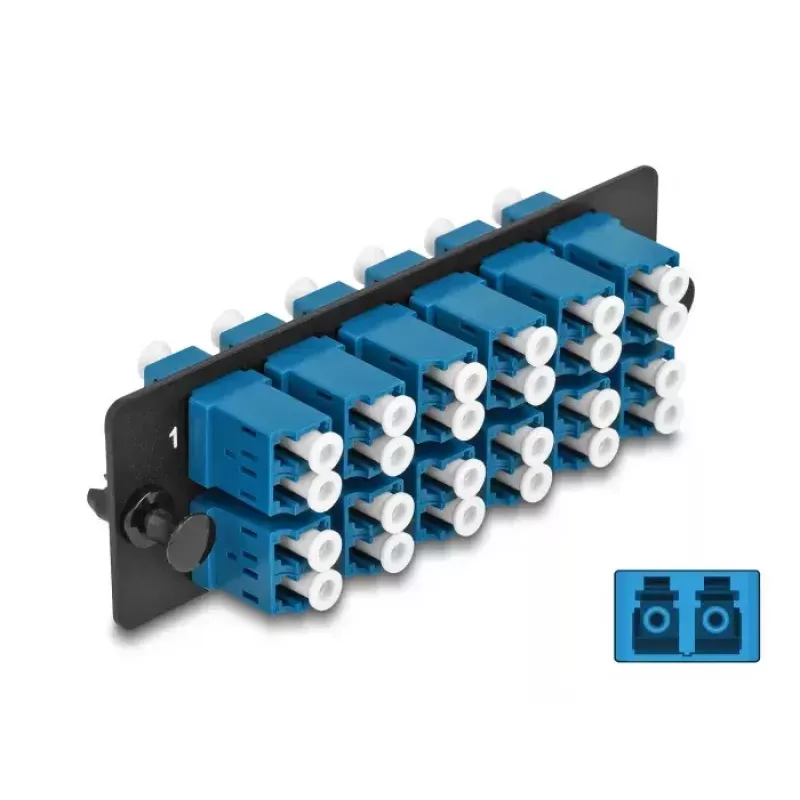 DeLOCK Fiber Optic Adapter Panel LC Duplex UPC 12 Port blau