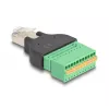 DeLOCK RJ50-Stecker auf Klemmleistenadapter mit Drucktaste, 11-polige Klemmleiste