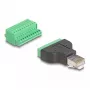 DeLOCK RJ50-Stecker auf Klemmleistenadapter mit Drucktaste, 11-polige Klemmleiste
