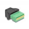 DeLOCK RJ50 Buchse auf Klemmleistenadapter mit Druckknopf 11-polige Klemmleiste