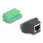 DeLOCK RJ50 Buchse auf Klemmleistenadapter mit Druckknopf 11-polige Klemmleiste