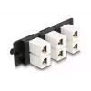 DeLOCK Keystone Adapterpanel 6-fach schwarz Flach RJ-45