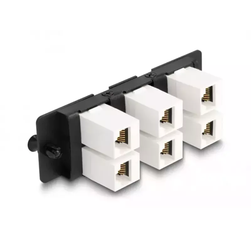 DeLOCK Keystone Adapterpanel 6-fach schwarz Flach RJ-45