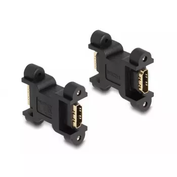 DeLOCK HDMI-Adapter Buchse zu Buchse mit Schraubbefestigung 66068 Schwarz