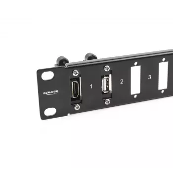 DeLOCK 19 Zoll Panel für Adapter 16 Port schwarz Rack-Montage 1U