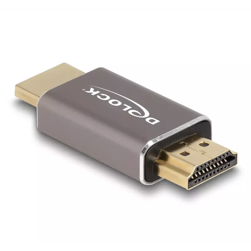 DeLOCK HDMI Adapter Stecker auf Stecker 8K 60 Hz grau Metall