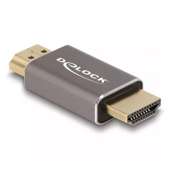 DeLOCK HDMI Adapter Stecker auf Stecker 8K 60 Hz grau Metall