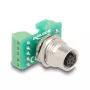 DeLOCK M12 Transfermodul-Adapter 8-polig A-kodiert Buchse auf 9-polige Klemmenleiste