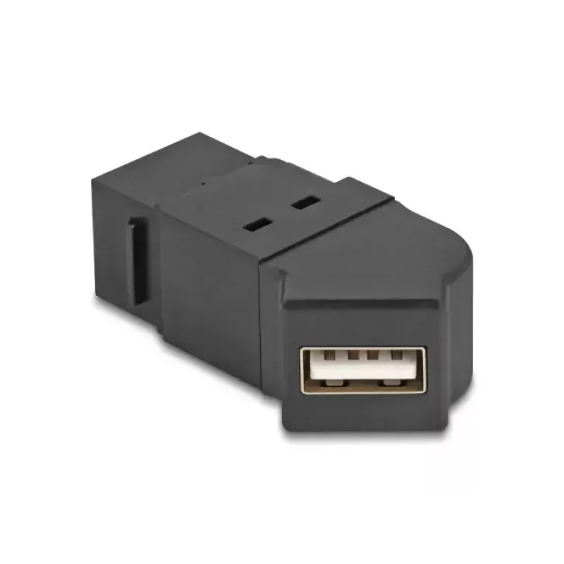DeLOCK USB 2.0 Typ-A Einbaubuchse auf Typ-A Buchse 45° abgewinkelt schwarz