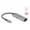 DELOCK 81591 USB Type-C Hub mit RJ-45 2,5/5 Gbit/s Ethernet und USB Type-C Power Delivery 140 W, Aluminium, Anthrazit/Schwarz