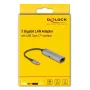 DELOCK 81591 USB Type-C Hub mit RJ-45 2,5/5 Gbit/s Ethernet und USB Type-C Power Delivery 140 W, Aluminium, Anthrazit/Schwarz