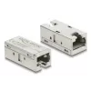 Adapter-Kupplung RJ45 Buchse-zu-Buchse Cat.6A Metall — DELOCK, flach, Silber, 15,6×33,1×13,1 mm