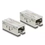 Adapter-Kupplung RJ45 Buchse-zu-Buchse Cat.6A Metall — DELOCK, flach, Silber, 15,6×33,1×13,1 mm