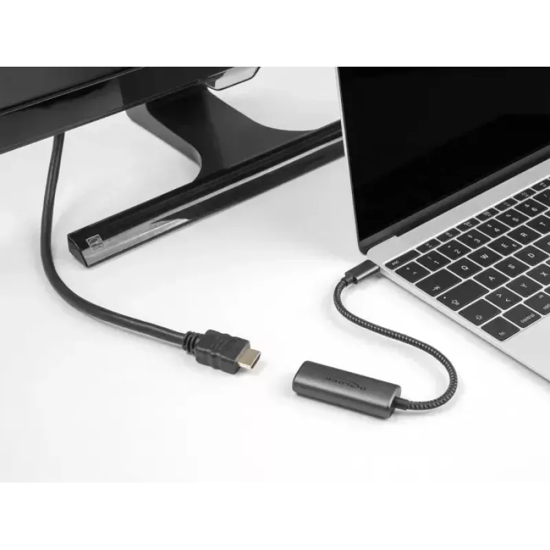 Video-Kabel-Adapter DeLOCK 64229 0,2 m USB Type-C auf HDMI Schwarz