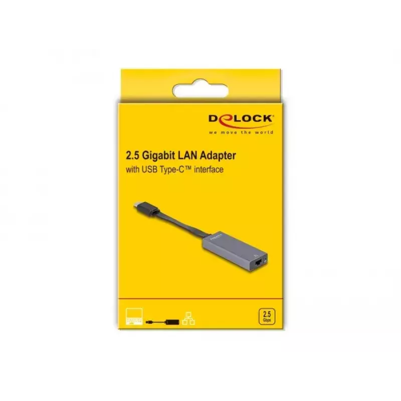 DeLOCK 66248 Kabel-Adapter RJ-45 USB C Grau 0,09m