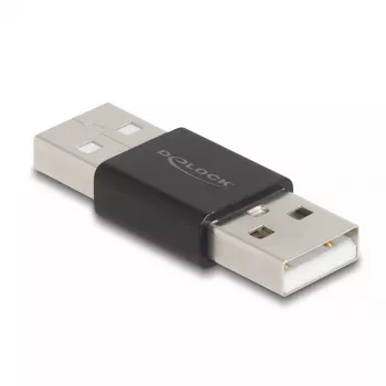 DeLOCK Adapter Gender Changer USB 2.0 Typ-A Stecker auf Stecker Metall