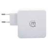 Manhattan Wand-/Power-Ladegerät (Euro 2-polig), USB-C und USB-A Anschlüsse, USB-C Ausgang: 45W / 3A, USB-A Ausgang: 2,4A, Weiß, Drei Jahre Garantie, Box