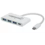 Manhattan USB-C Dock/Hub, Anschlüsse (x4): USB-A (x3) und USB-C, 5 Gbit/s (USB 3.2 Gen1 auch bekannt als USB 3.0), Mit Power Delivery (60W) zum USB-C-Anschluss (Hinweis: Zusätzliches USB-C-Netzteil und USB-C-Kabel erforderlich), Universell für alle Geräte, SuperSpeed USB, 3 Jahre Garantie