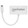 Manhattan USB-C Dock/Hub, Anschlüsse (x4): USB-A (x3) und USB-C, 5 Gbit/s (USB 3.2 Gen1 auch bekannt als USB 3.0), Mit Power Delivery (60W) zum USB-C-Anschluss (Hinweis: Zusätzliches USB-C-Netzteil und USB-C-Kabel erforderlich), Universell für alle Geräte, SuperSpeed USB, 3 Jahre Garantie