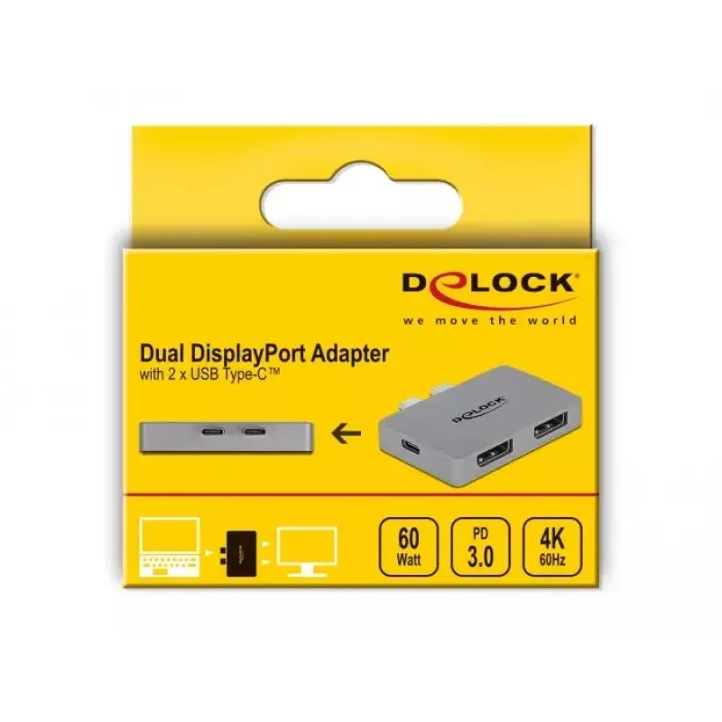 Dual DisplayPort Adapter DeLOCK 64001 für MacBook