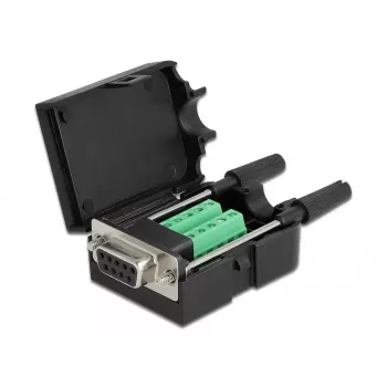 Drahtverbinder DeLOCK 66257 Sub-D 9 10-Pin-Klemmleiste Schwarz