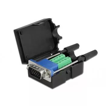 Wire Connector DeLOCK 66258 VGA 15-pin 10 pin terminal block Schwarz