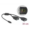 Serielles Kabel DeLOCK 90494 USB Type-C RS-232 DB9 Schwarz 0,35 m