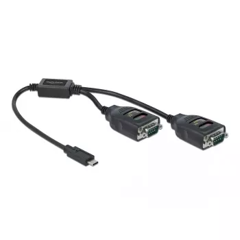 Serielles Kabel DeLOCK 90494 USB Type-C RS-232 DB9 Schwarz 0,35 m
