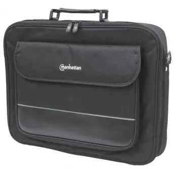 Manhattan Empire Laptoptasche 17,3 Zoll, Clamshell-Design, Zubehörfach, Schultergurt (abnehmbar), Notebooktasche, Schwarz, Drei Jahre Garantie