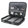 Manhattan Empire Laptoptasche 17,3 Zoll, Clamshell-Design, Zubehörfach, Schultergurt (abnehmbar), Notebooktasche, Schwarz, Drei Jahre Garantie