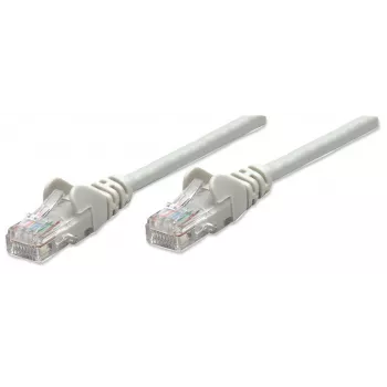 Intellinet Netzwerk-Patchkabel, Cat6, 15 m, Grau, CCA, U/UTP, PVC, RJ45, vergoldete Kontakte, Rastnasenschutz, Knickschutztülle, lebenslange Garantie