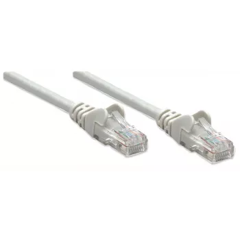 Intellinet Netzwerk-Patchkabel, Cat6, 15 m, Grau, CCA, U/UTP, PVC, RJ45, vergoldete Kontakte, Rastnasenschutz, Knickschutztülle, lebenslange Garantie
